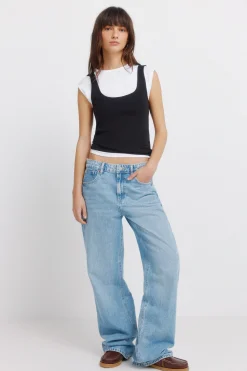 Springfield Top b&aacute;sico sin mangas algod&oacute;n^Mujer Basic Bar