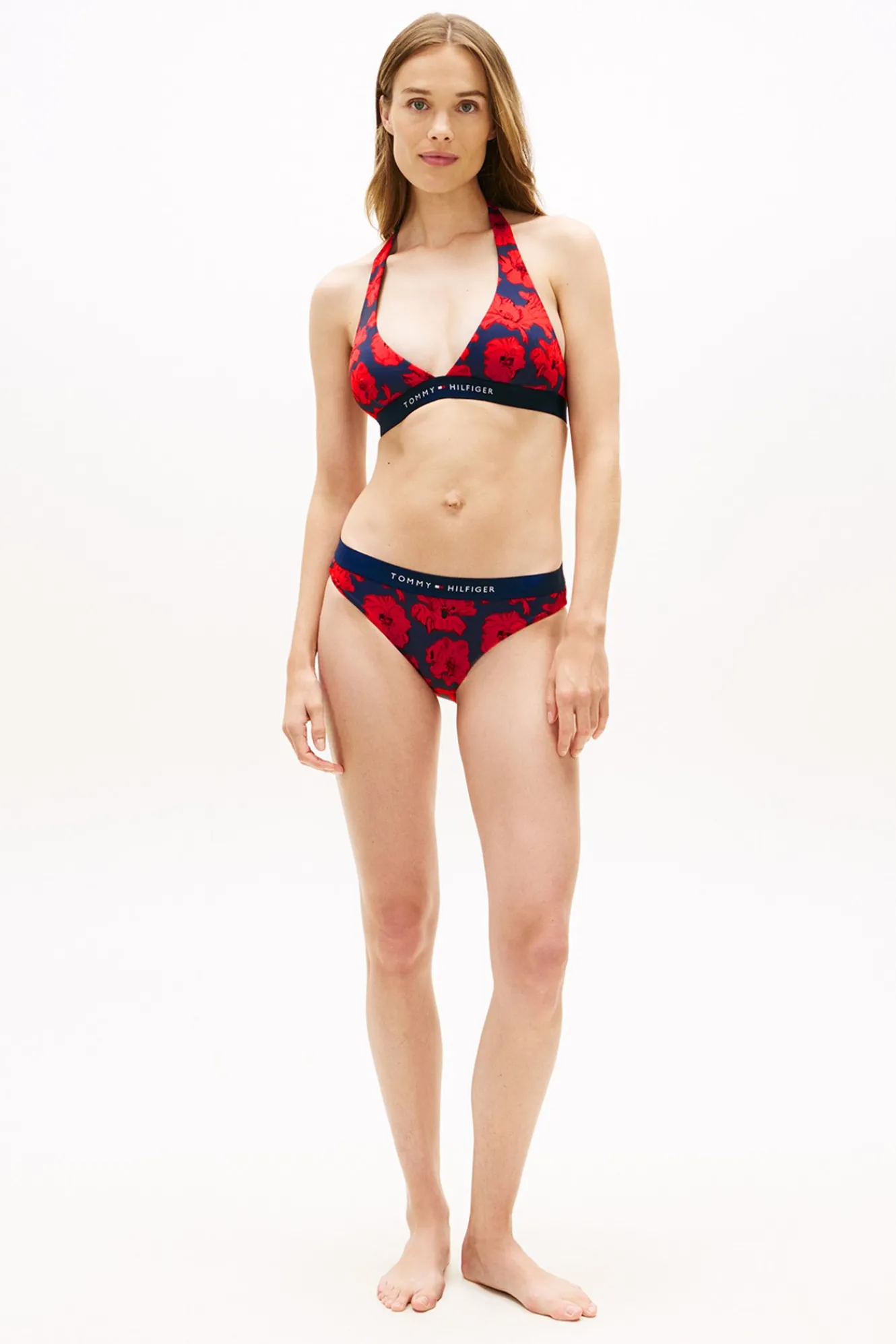 Tommy Hilfiger Top bikini tipo halter floral^Mujer Baño