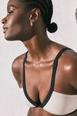 Women'secret Top bikini triangular blanco semi brillante^Mujer Baño