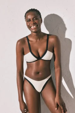 Women'secret Top bikini triangular blanco semi brillante^Mujer Baño