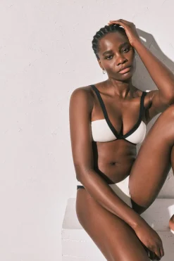 Women'secret Top bikini triangular blanco semi brillante^Mujer Baño