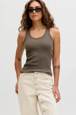 Jack & Jones Top canal&eacute; sin mangas el&aacute;stico^Mujer Camisetas