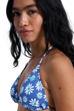 Roxy Top de bikini triangular flores^Mujer Baño
