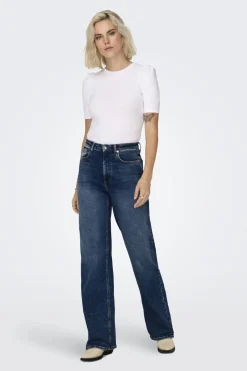 Only Top de cuello redondo y manga 2/4 abullonada^Mujer Camisetas