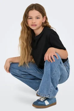 Only Girls Top de manga corta con nudo^Niños Camisetas