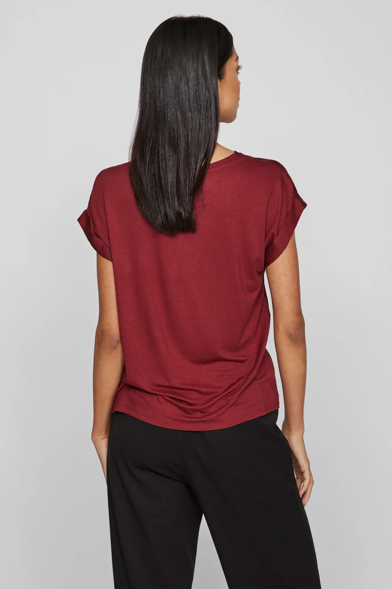 Vila Top de manga corta satinado^Mujer Camisas Y Blusas