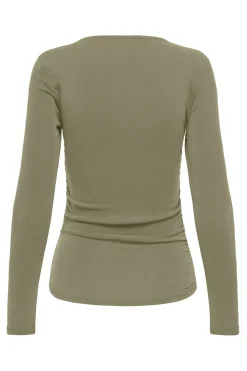 Only Top fruncido manga larga^Mujer Basic Bar