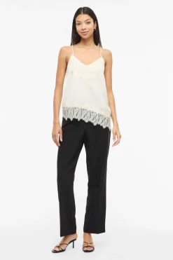 Vila Top lencero satinado con encaje^Mujer Camisas Y Blusas