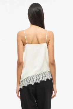 Vila Top lencero satinado con encaje^Mujer Camisas Y Blusas