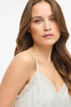 Vila Top lencero satinado con encaje^Mujer Camisas Y Blusas