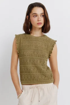 Springfield Top pointelle volante^Mujer Camisetas