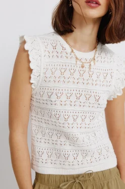 Springfield Top pointelle volante^Mujer Camisetas