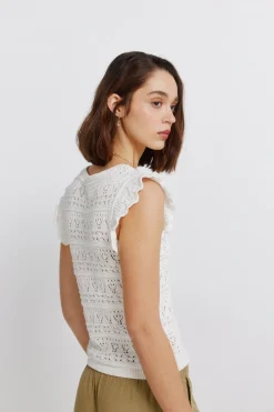 Springfield Top pointelle volante^Mujer Camisetas