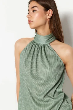 Trendyol Top satinado halter^Mujer Camisetas