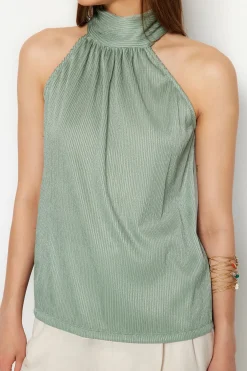 Trendyol Top satinado halter^Mujer Camisetas