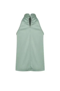 Trendyol Top satinado halter^Mujer Camisetas