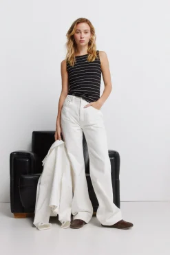 Springfield Top sin mangas cuello redondo algod&oacute;n^Mujer Camisetas|Basic Bar