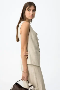 Tiffosi Top slim sin mangas^Mujer Lino|Camisetas