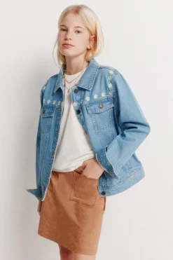 Springfield Kids Trucker denim ni&ntilde;a margaritas^Niños Abrigos Y Chaquetas