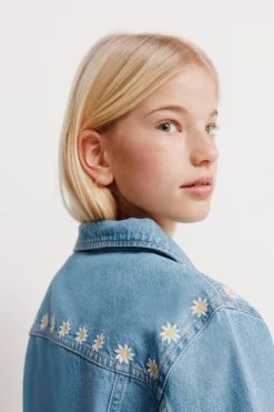 Springfield Kids Trucker denim ni&ntilde;a margaritas^Niños Abrigos Y Chaquetas