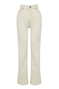 Trendyol Vaqueros rectos de pernera ancha^Mujer Jeans|Pantalones