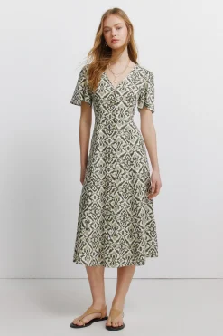 Springfield Vestido camisero estampado^Mujer Vestidos Y Monos|Lino