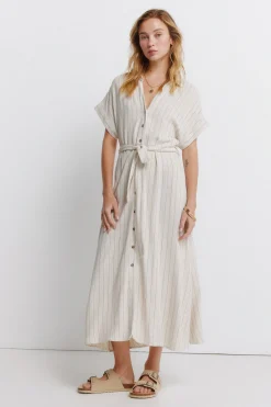 Springfield Vestido camisero rayas^Mujer Vestidos Y Monos|Lino