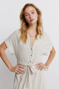 Springfield Vestido camisero rayas^Mujer Vestidos Y Monos|Lino