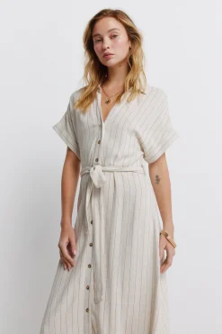 Springfield Vestido camisero rayas^Mujer Vestidos Y Monos|Lino