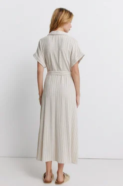 Springfield Vestido camisero rayas^Mujer Vestidos Y Monos|Lino