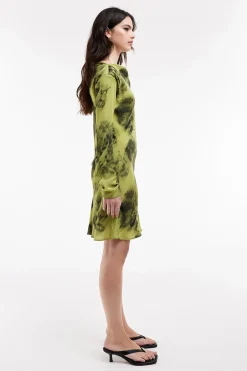 Topshop Vestido corto estampado de manga larga.^Mujer Vestidos Y Monos