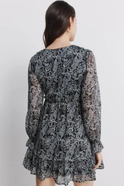 Springfield Vestido corto estampado manga larga^Mujer Vestidos Y Monos