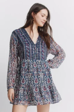 Springfield Vestido corto gasa lentejuelas^Mujer Vestidos Y Monos