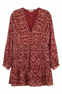 Springfield Vestido corto gasa lentejuelas^Mujer Vestidos Y Monos