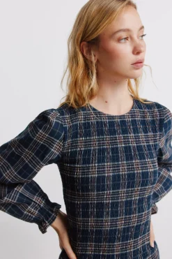 Springfield Vestido corto smock cuadros^Mujer Vestidos Y Monos