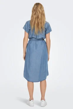 Only Vestido corto vaquero^Mujer Lino