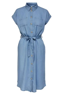 Only Vestido corto vaquero^Mujer Lino
