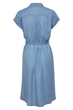 Only Vestido corto vaquero^Mujer Lino