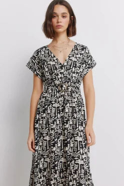 Springfield Vestido cruzado lino hebilla^Mujer Vestidos Y Monos|Lino