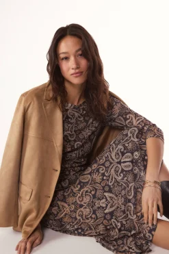 Slowlove Vestido estampado frunce^Mujer Vestidos Y Monos