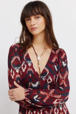 Springfield Vestido estampado manga larga^Mujer Vestidos Y Monos