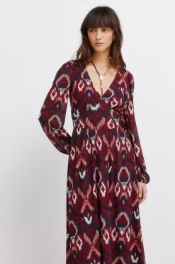 Springfield Vestido estampado manga larga^Mujer Vestidos Y Monos