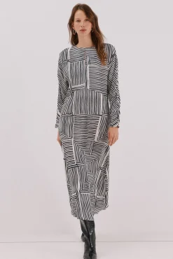 Cortefiel Vestido estampado midi^Mujer Vestidos Y Monos