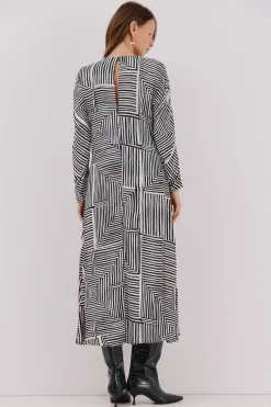 Cortefiel Vestido estampado midi^Mujer Vestidos Y Monos