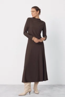 Cortefiel Vestido largo botones dorados^Mujer Vestidos Y Monos