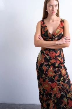 Topshop Vestido largo con estampado de flores^Mujer Vestidos Y Monos