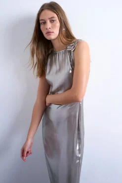 Topshop Vestido largo con hebilla metalica en el hombro^Mujer Vestidos Y Monos