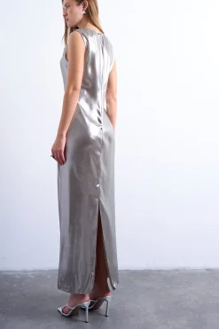 Topshop Vestido largo con hebilla metalica en el hombro^Mujer Vestidos Y Monos