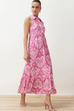 Trendyol Vestido largo cuello camisero^Mujer Vestidos Y Monos