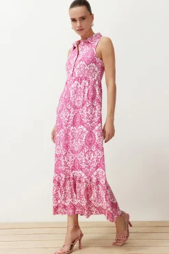 Trendyol Vestido largo cuello camisero^Mujer Vestidos Y Monos